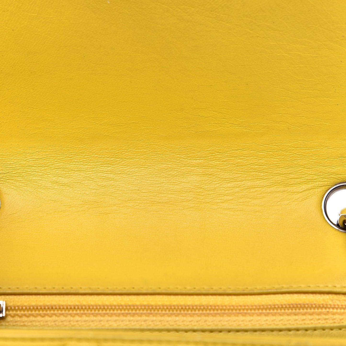 Lambskin Quilted Mini Square Flap Yellow