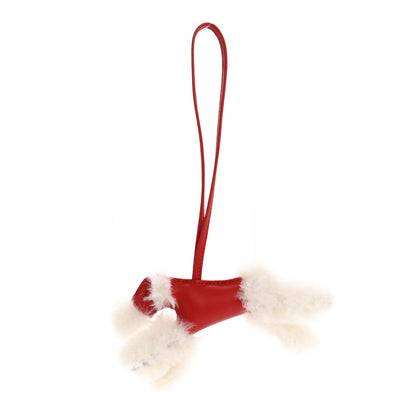 Hermes Milo Lambskin Shearling Budy Charm Rouge Radieux 1 of 4