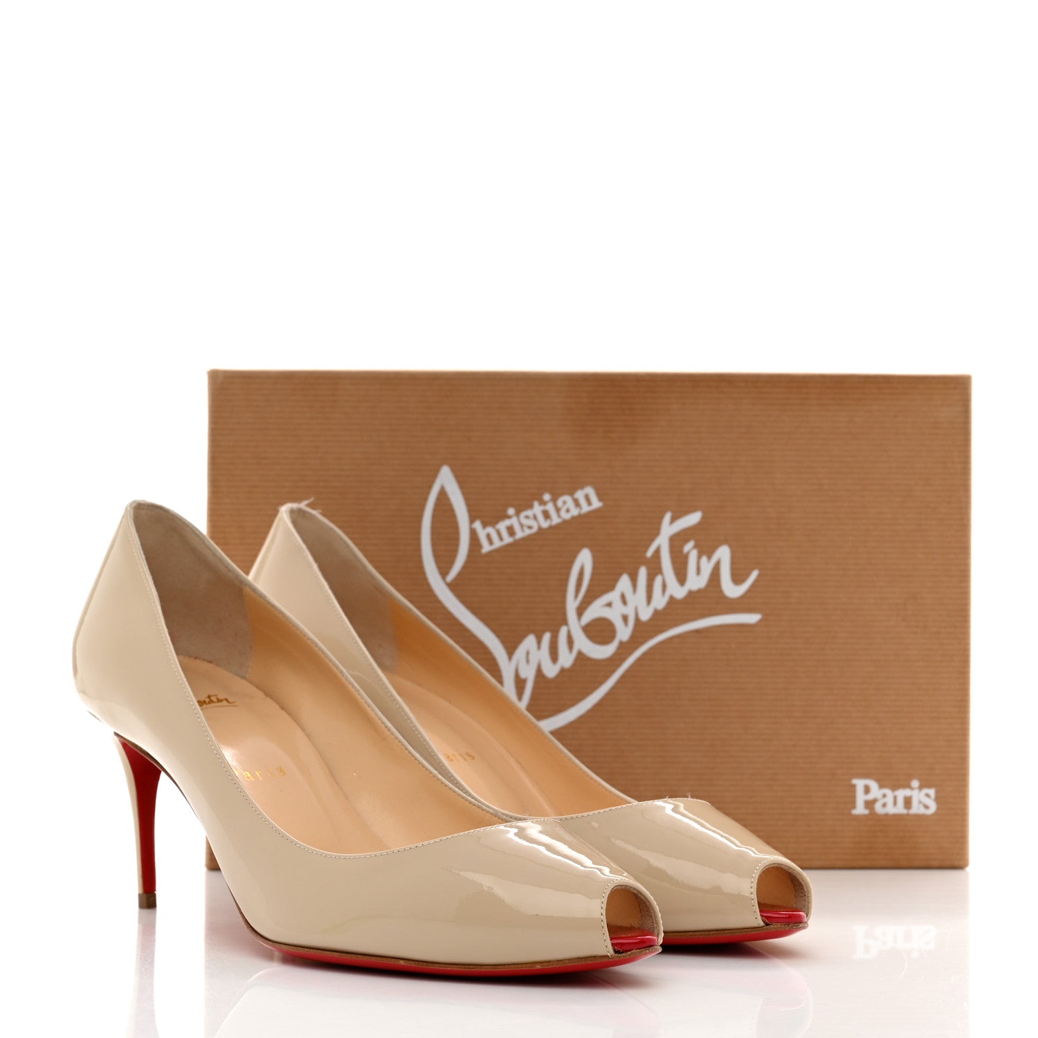 Christian Louboutin Patent Tibur Slingback 70 Pumps 40 Colombe Red 9 of 9