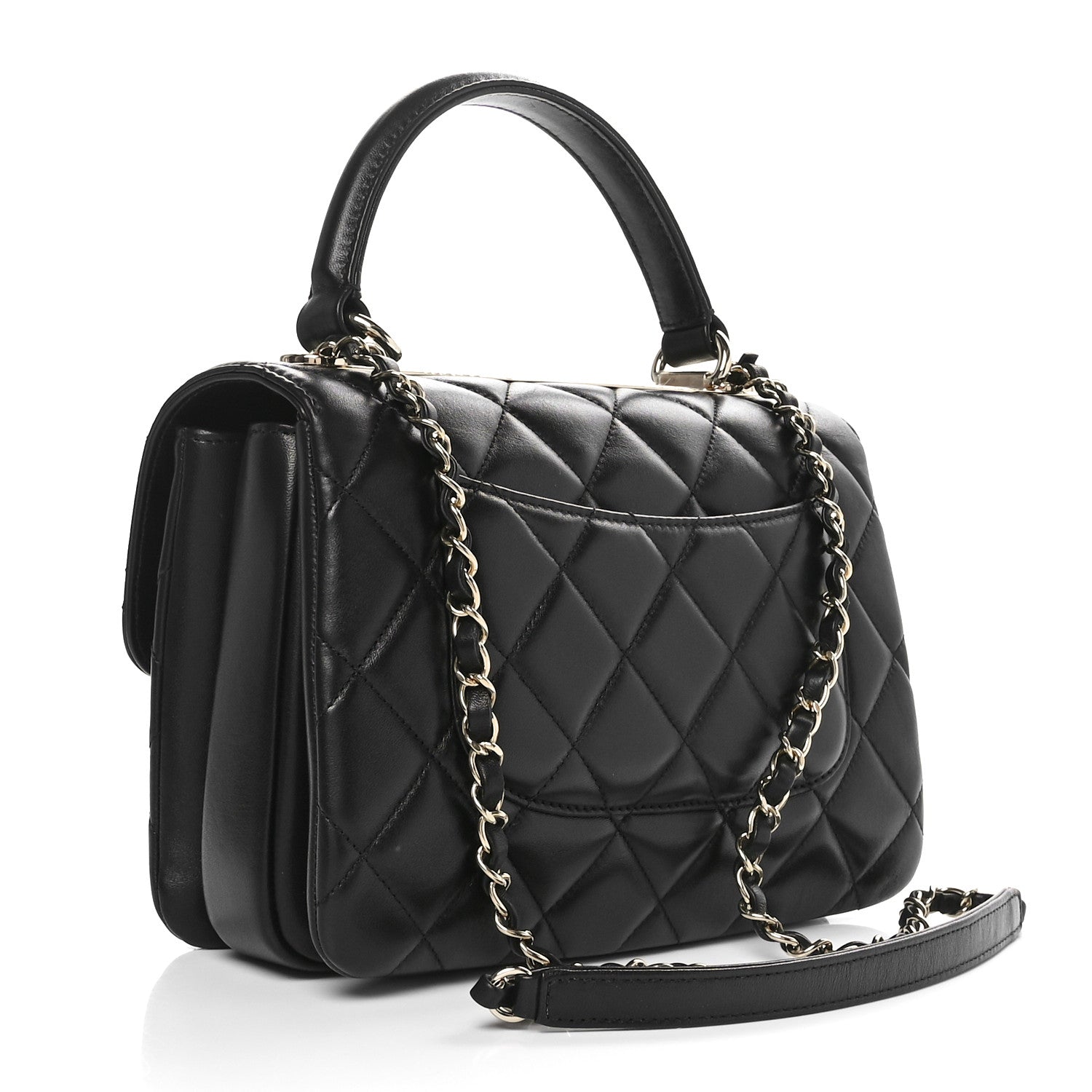 Chanel Lambskin Quilted Small Trendy CC Dual Handle Flap Bag Black 3 of 11