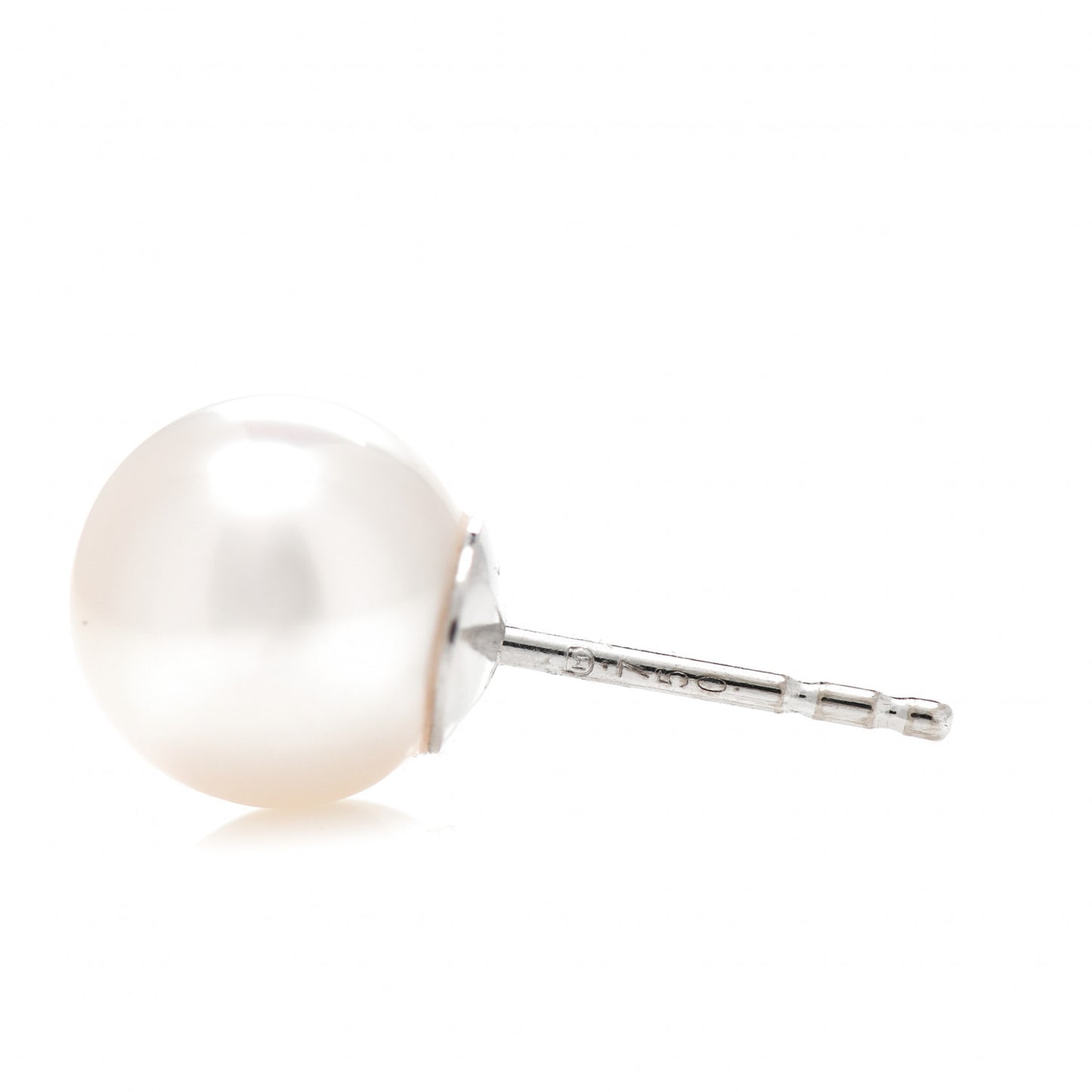 18K White Gold Akoya Pearl 8mm Stud Earrings