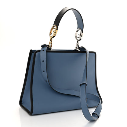 Fendi Vitello Century Opaco F is Fendi Bi-Color Small Runaway Satchel Ceruelo Black 3 of 10