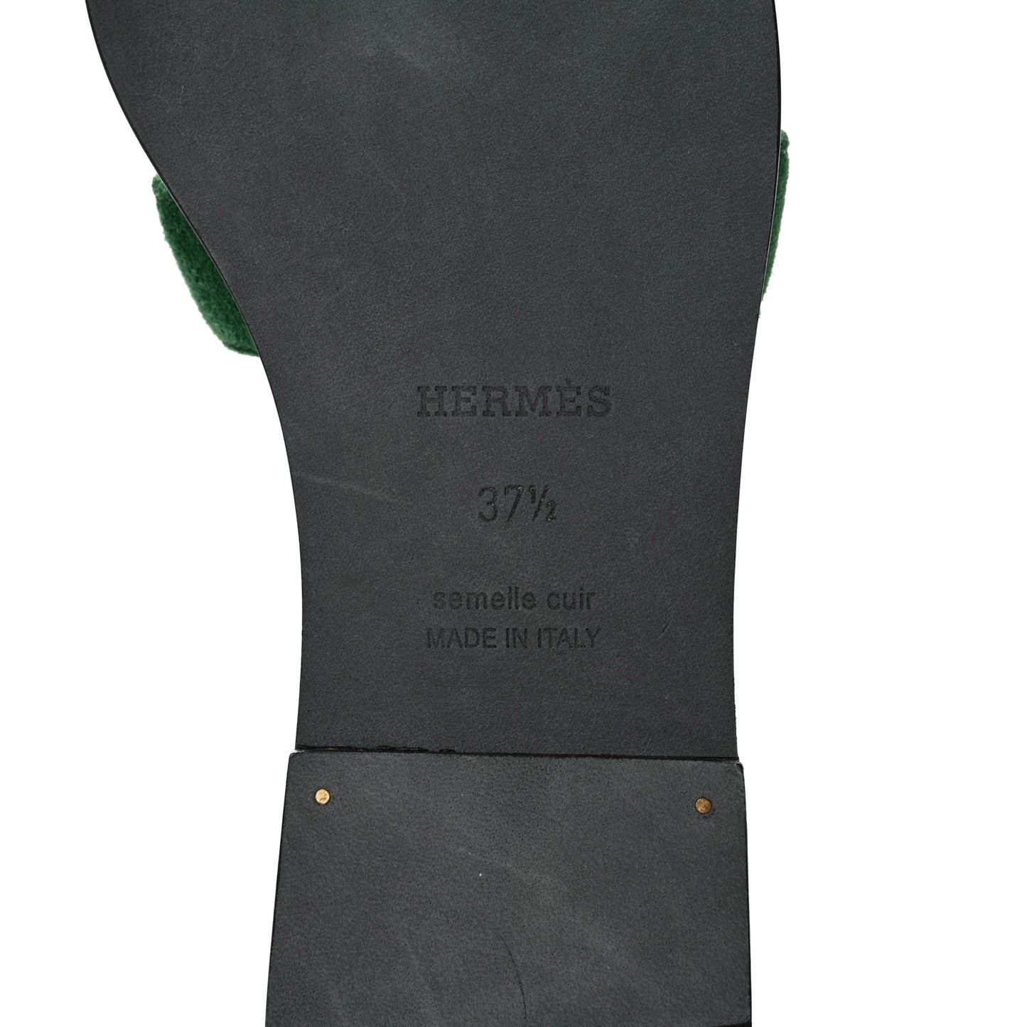 Suede Goatskin Oran Sandals 37.5 Vert Electrique