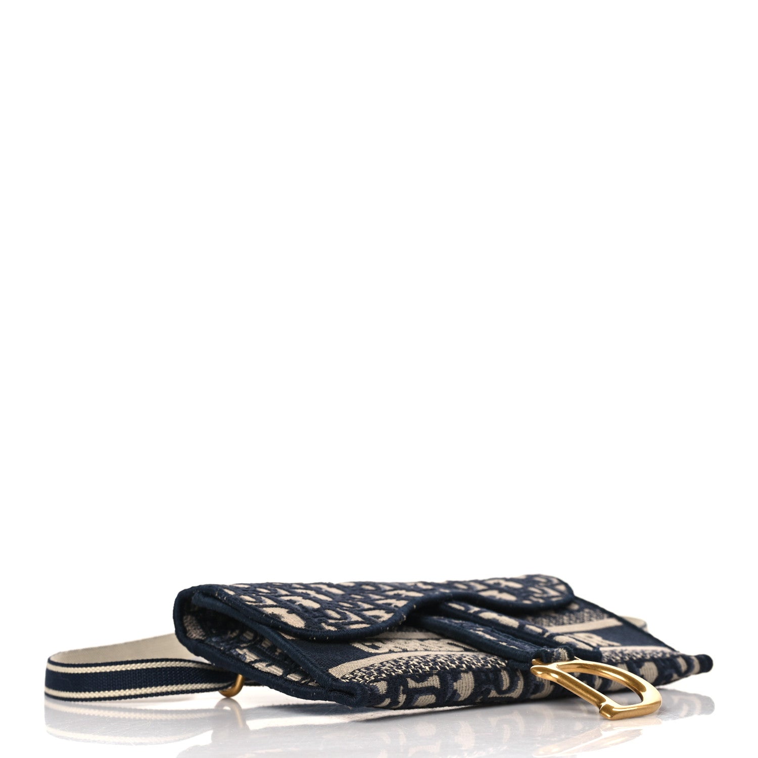 Christian Dior Oblique Slim Saddle Pouch Blue 5 of 9