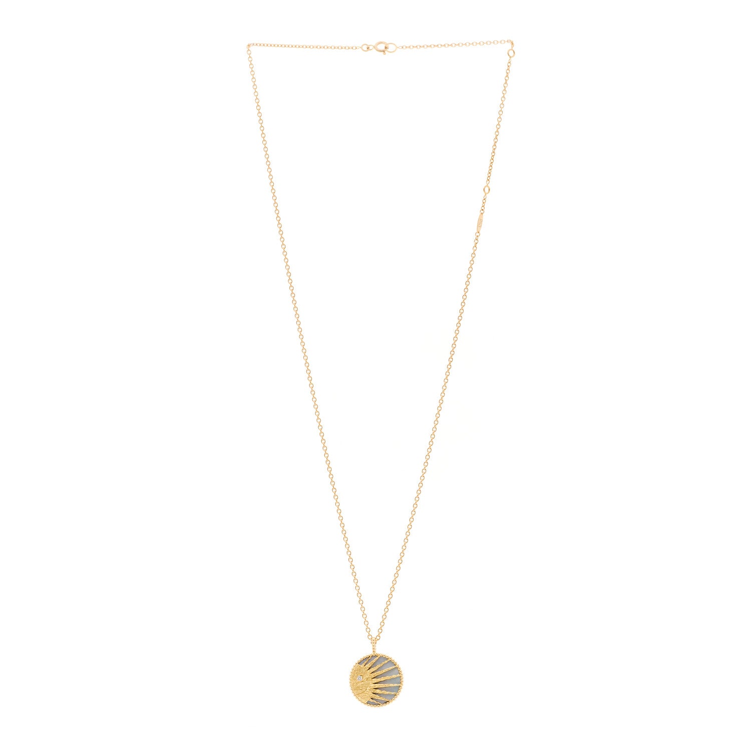 Christian Dior 18K Yellow White Gold Diamond Black Onyx Mother of Pearl Rose Celeste Medallion Pendant Necklace 3 of 7