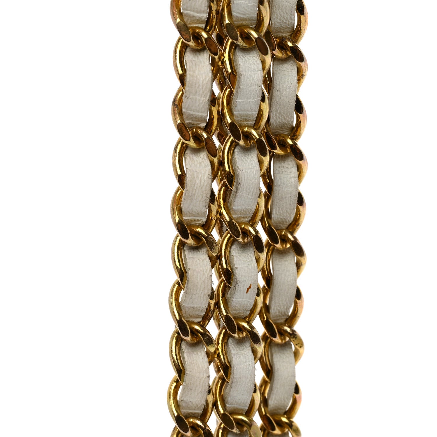 Chanel Lambskin CC Medallion Chain Belt White Gold 4 of 4