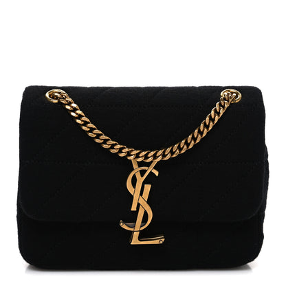 Saint Laurent Jersey Wool Patchwork Monogram Mini Jamie Baguette Black 1 of 9