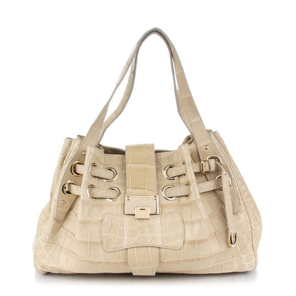 Jimmy Choo Crocodile Large Ramona Off White 1 of 7
