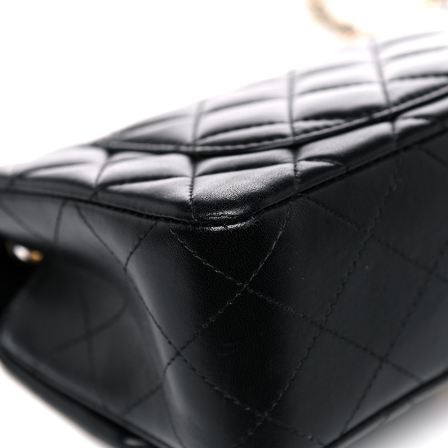 Lambskin Quilted Mini Rectangular Flap Black