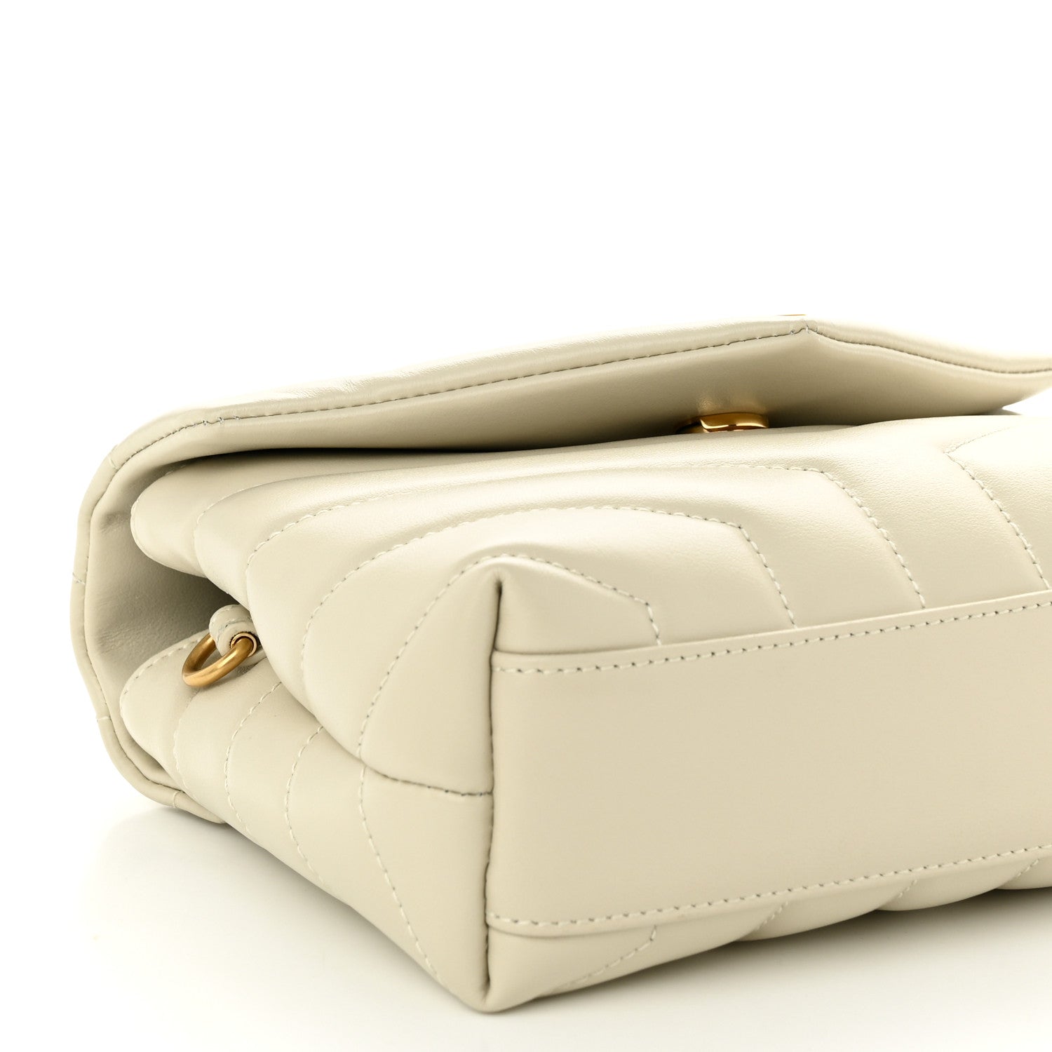 Saint Laurent Calfskin Y Quilted Monogram Toy Loulou Crossbody Bag Crema Soft 9 of 10