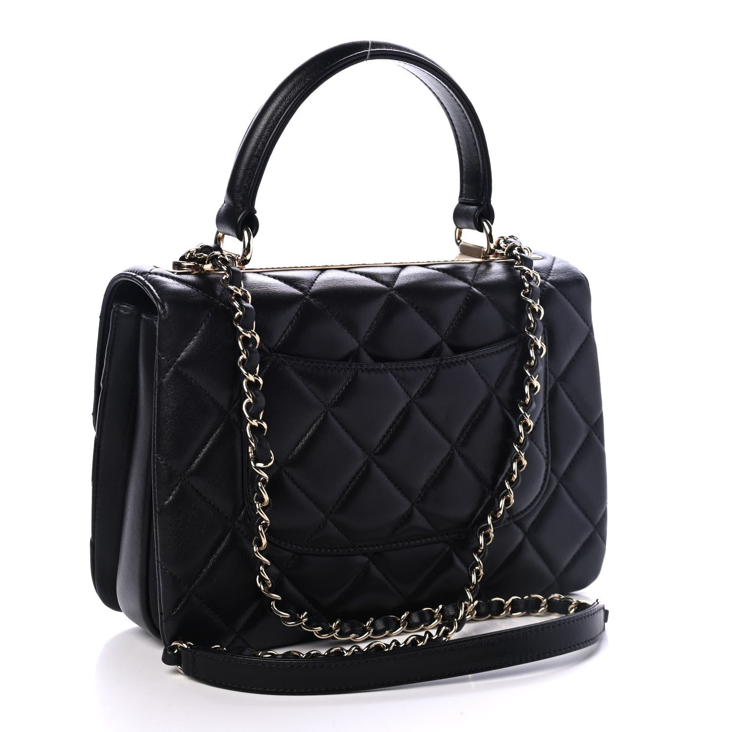 Chanel Lambskin Quilted Small Trendy CC Dual Handle Flap Bag Black 2 of 4