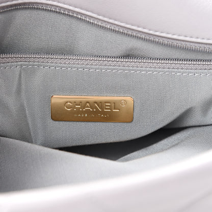 Chanel Goatskin Quilted Maxi 19 Flap Grey 5 of 9