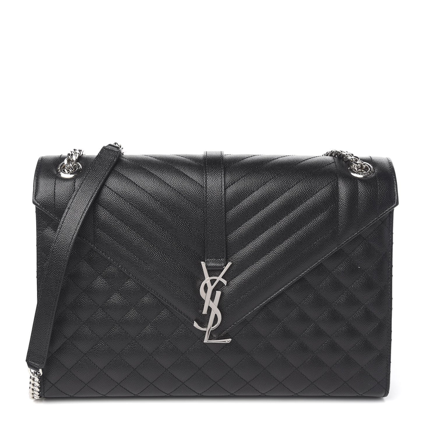 Grain De Poudre Large Tri-Quilt Monogram Satchel Black