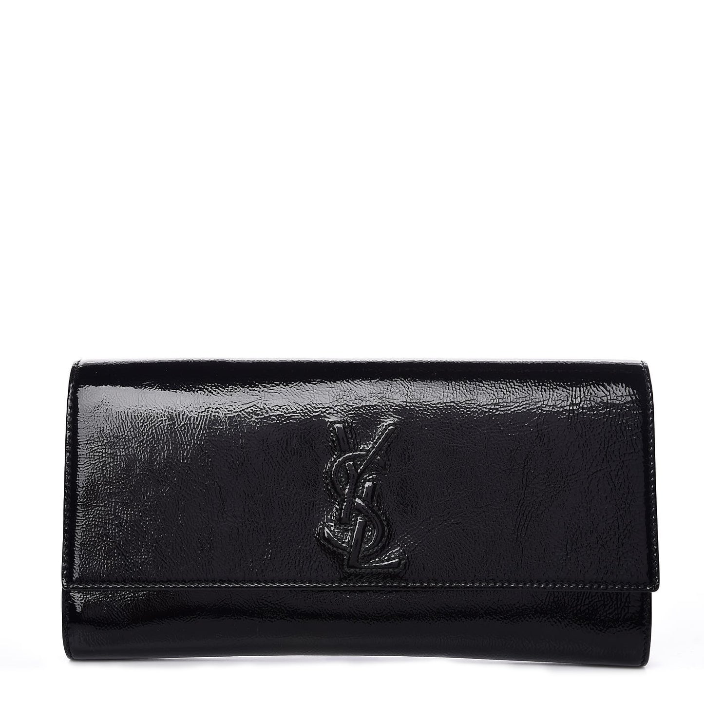 Textured Patent Monogram Small Belle De Jour Clutch Black