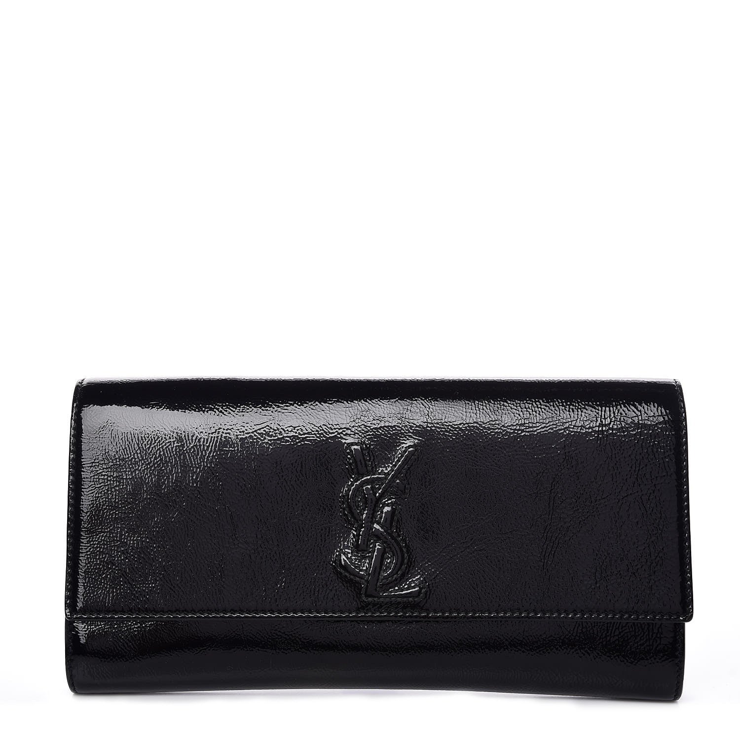 Saint Laurent Textured Patent Monogram Small Belle De Jour Clutch Black 1 of 6