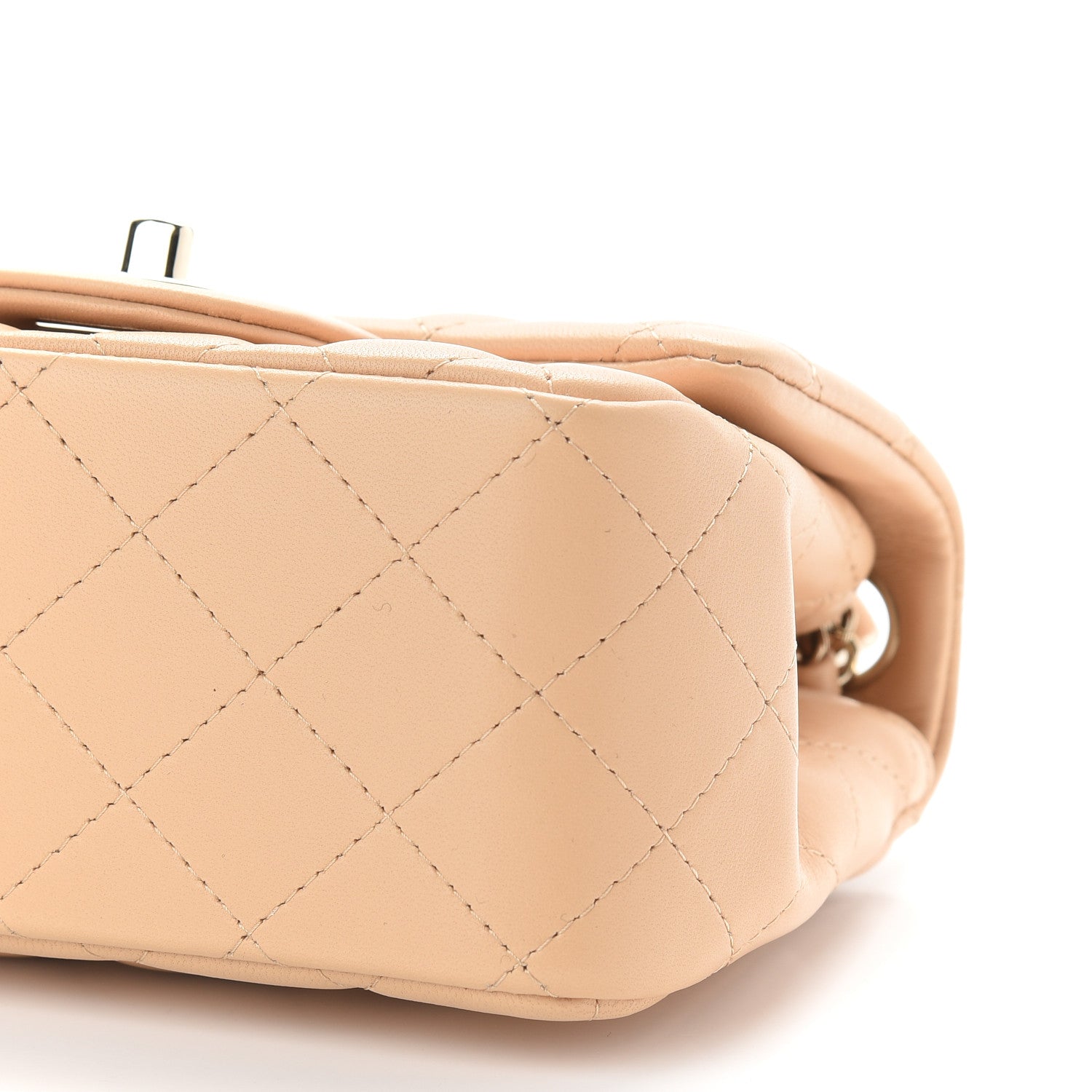 Chanel Lambskin Quilted Mini Square Flap Beige 8 of 8