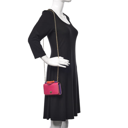 Dolce & Gabbana Lizard Calfskin Embossed Wallet On Chain Pink 2 of 10