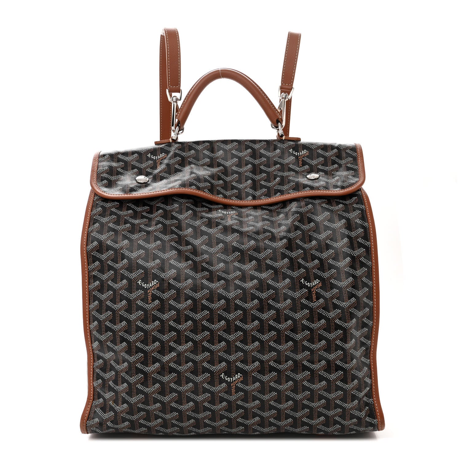 Goyard Goyardine Saint Leger Soft Briefcase Backpack Black Gold 1 of 19