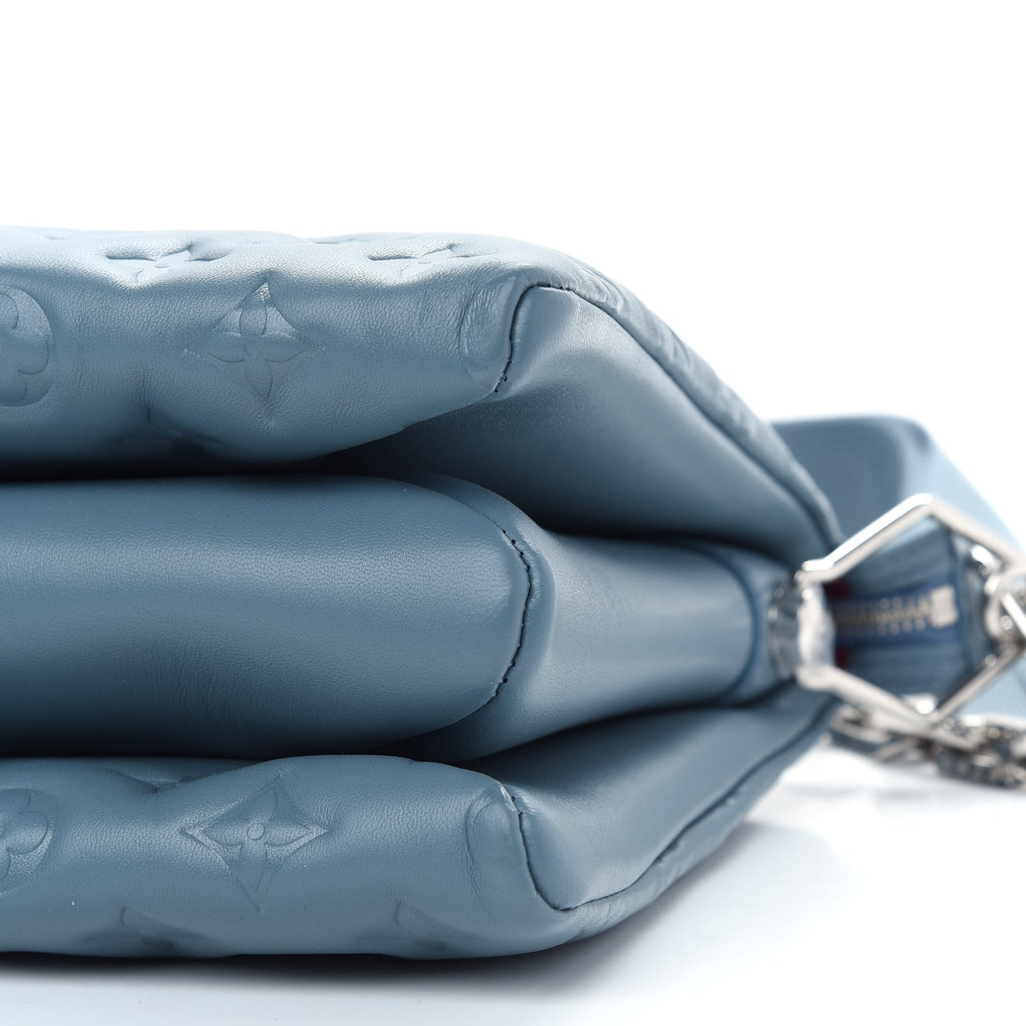 Lambskin Embossed Monogram Coussin PM Blue Glacier