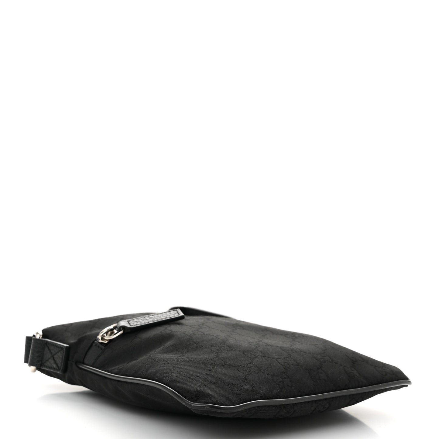 Nylon Monogram Mini Flat Messenger Bag Black