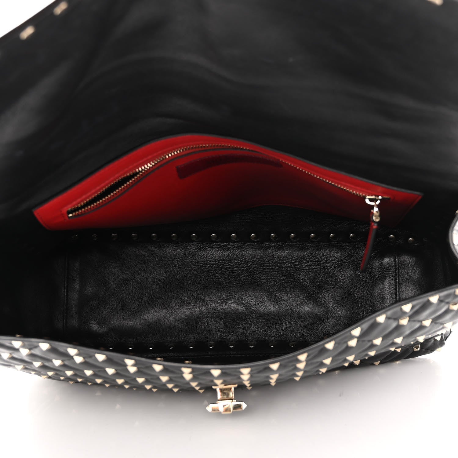 Valentino Garavani Lambskin Maxi Rockstud Spike Shoulder Bag Black 4 of 10