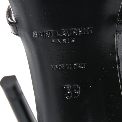 Saint Laurent Patent Cassandra 100 Ankle Strap Sandals 39 Black 6 of 8