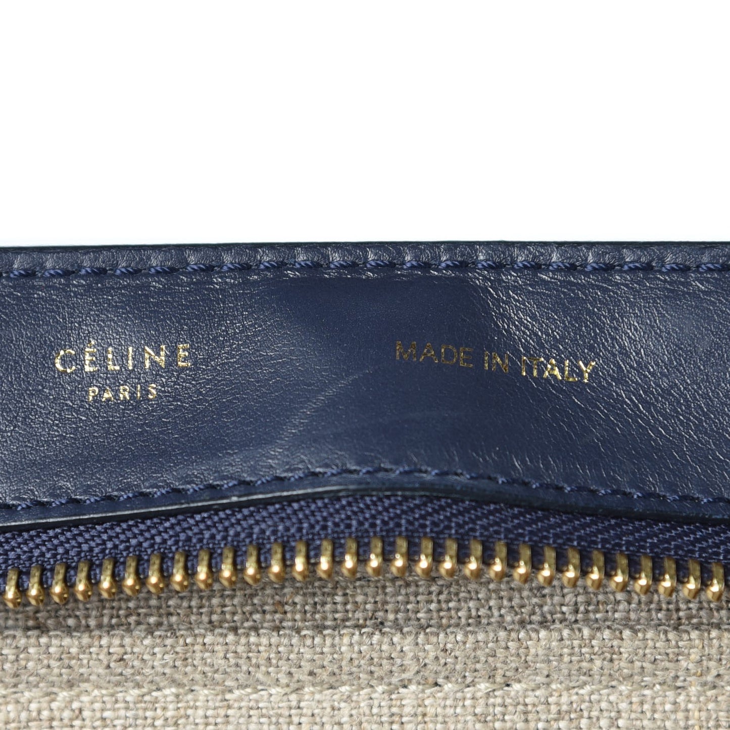 Smooth Calfskin Linen Medium Tri-Color Trapeze Black Navy Blue