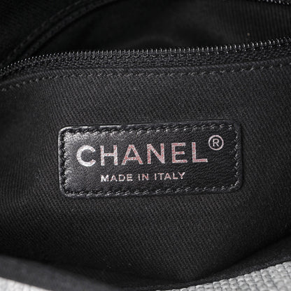 Chanel Woven Straw Raffia Small Deauville Messenger Grey 6 of 7