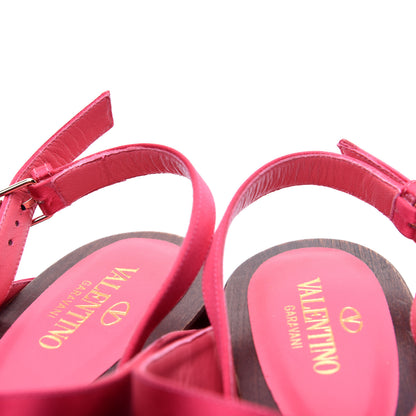 Valentino Garavani Satin Rockstud Platform Sandals 37 Pink 12 of 12