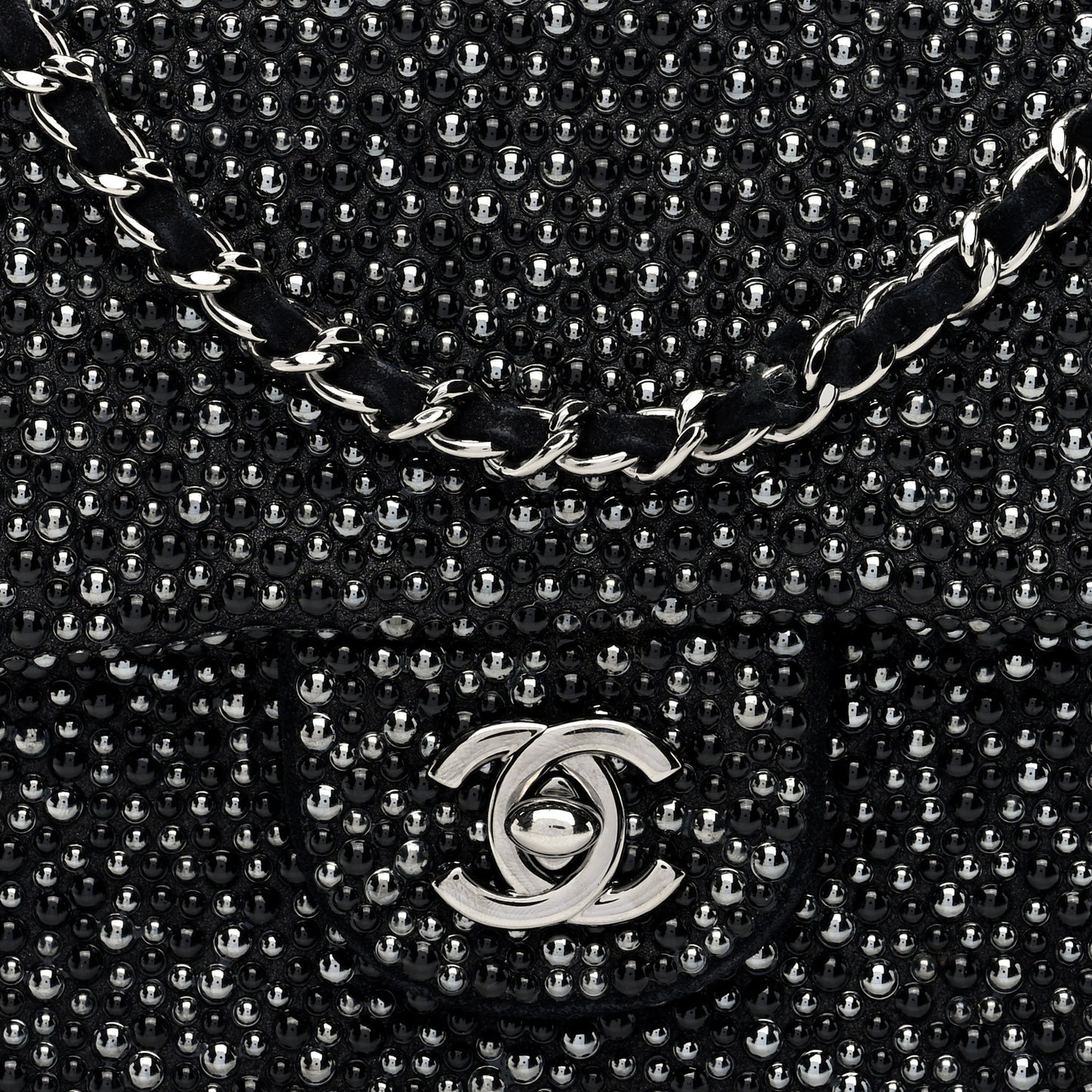 Suede Beaded Small Flap Dark Grey