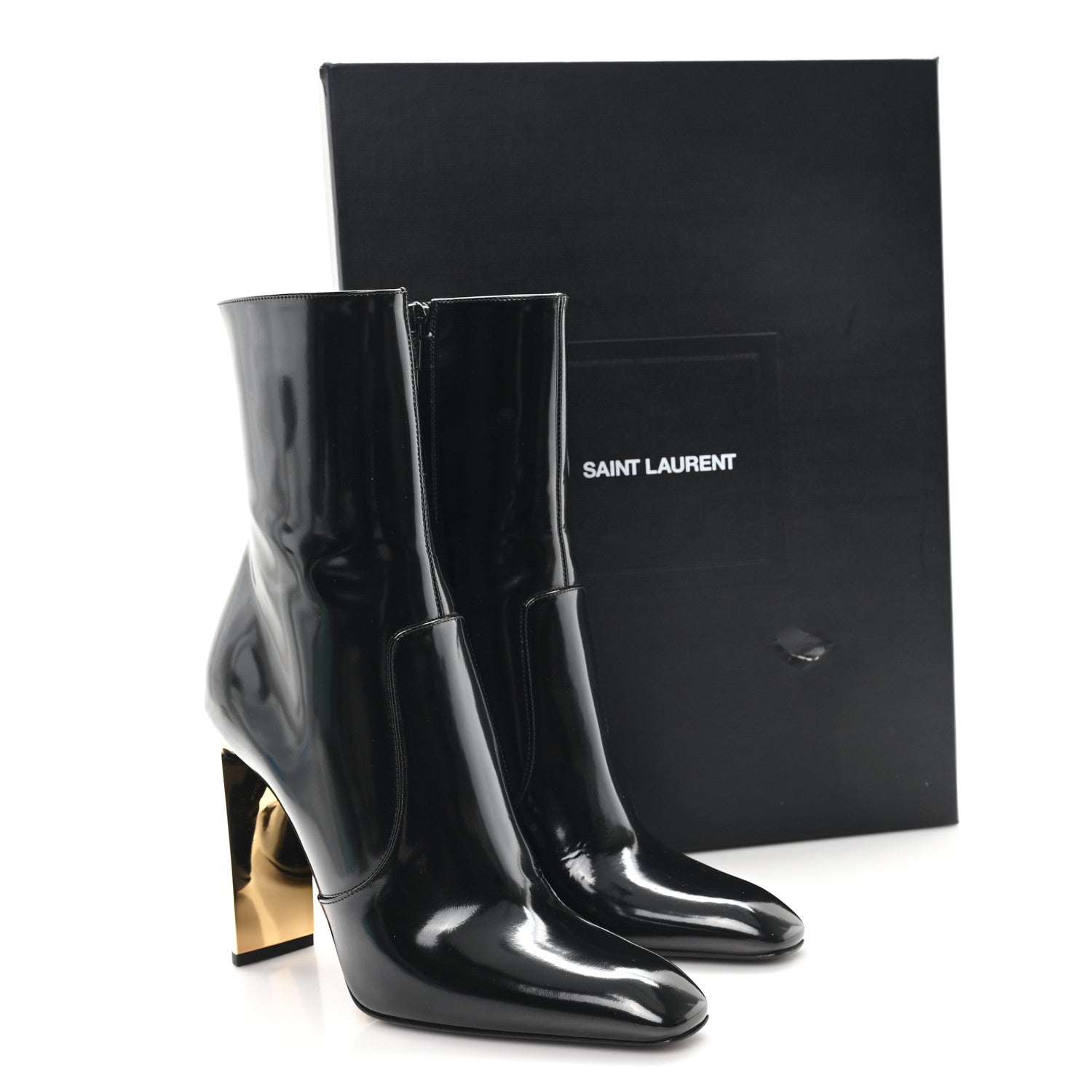 Saint Laurent Vitello Marilyn Auteuil 105 Ankle Zip Boots 38.5 Black 10 of 10