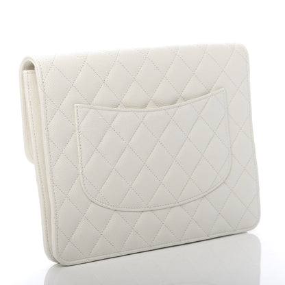 Chanel Caviar Quilted Square Flap Clutch White 3 of 8