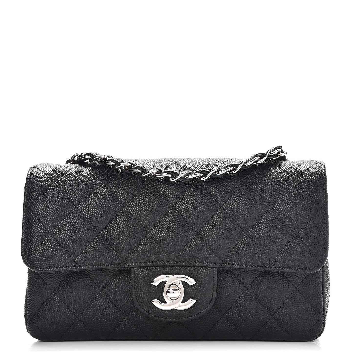 Caviar Quilted Mini Rectangular Flap Black