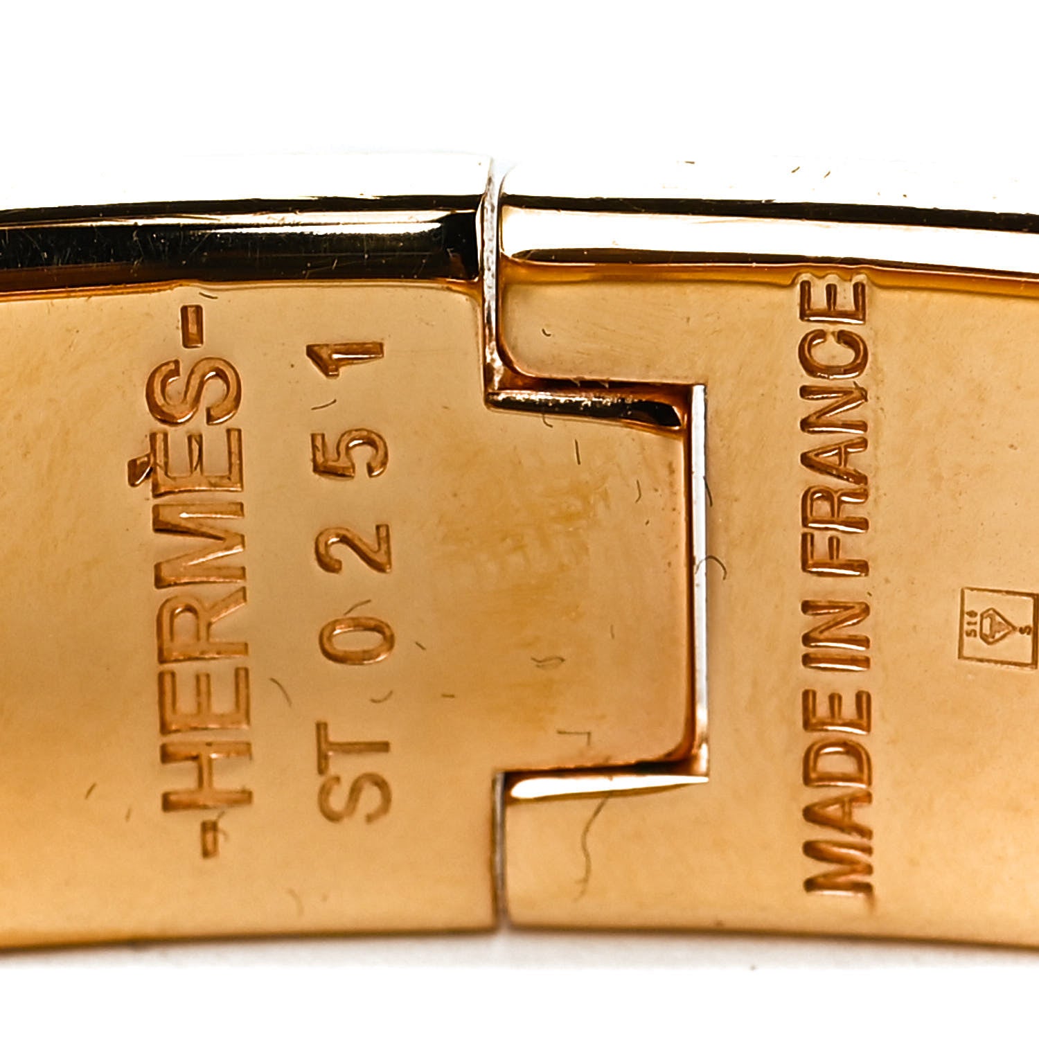 Hermes Enamel Narrow Clic Clac H Bracelet GM Marron Glace 3 of 4