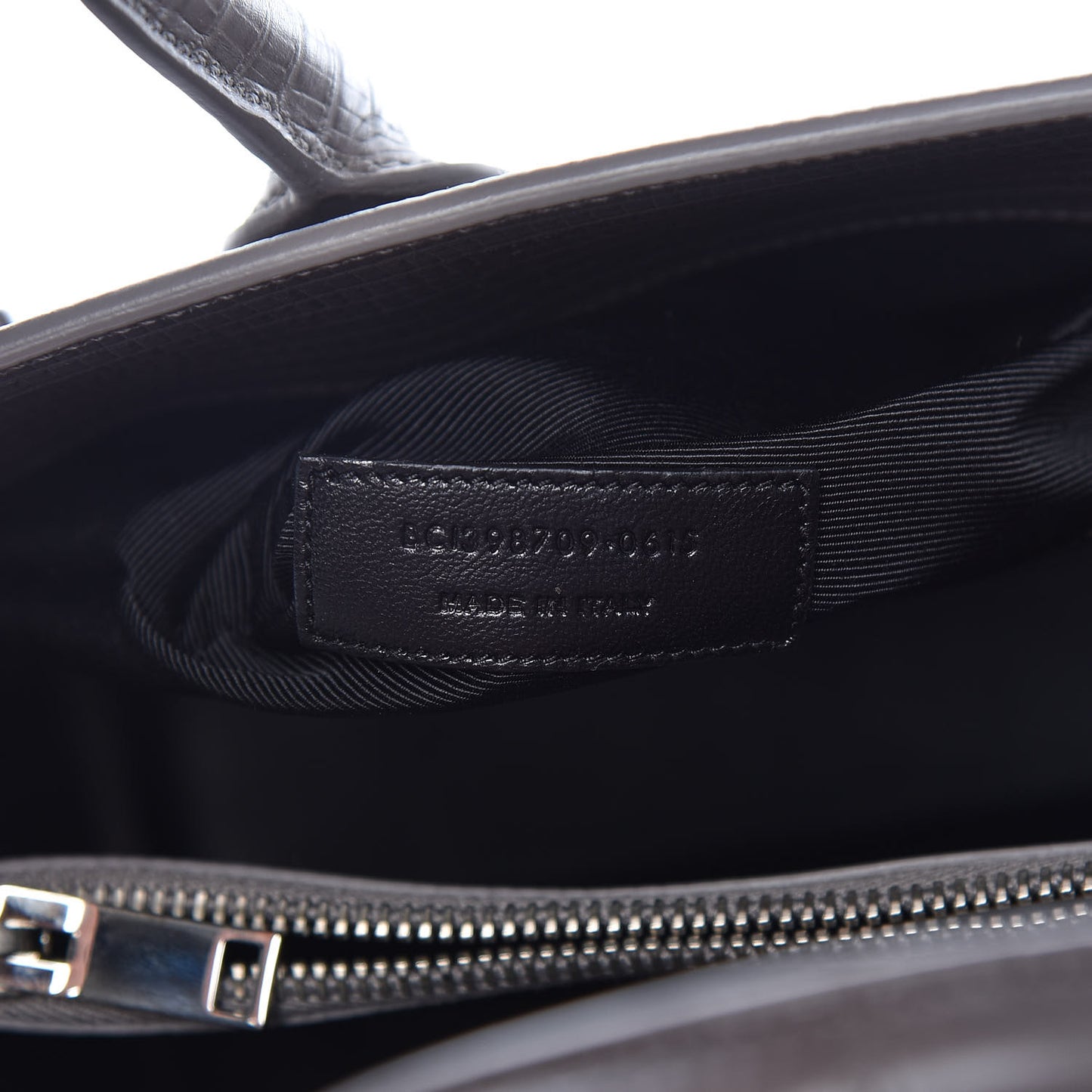 Lizard Calfskin Embossed Small Sac De Jour Fog