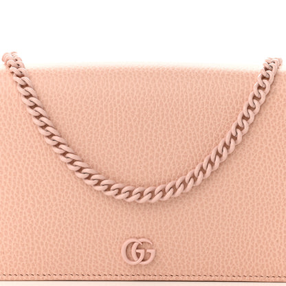 Gucci Dollar Calfskin Enamel Monochrome Mini GG Marmont Chain Wallet Perfect Pink 8 of 11