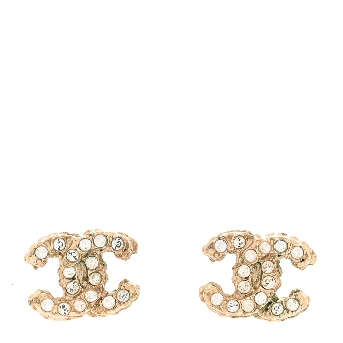 Crystal Mini CC Earrings Gold