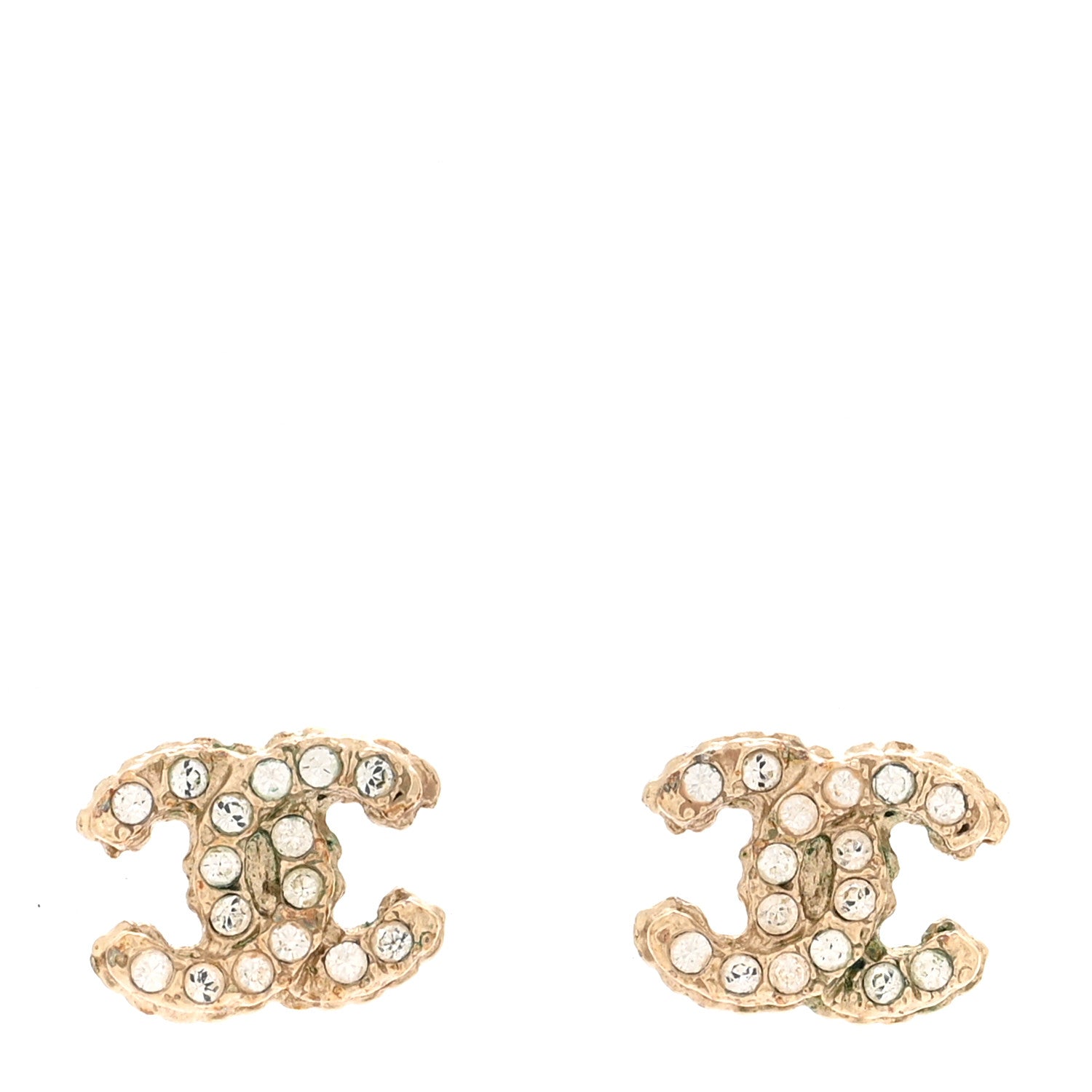 Chanel Crystal Mini CC Earrings Gold 1 of 5