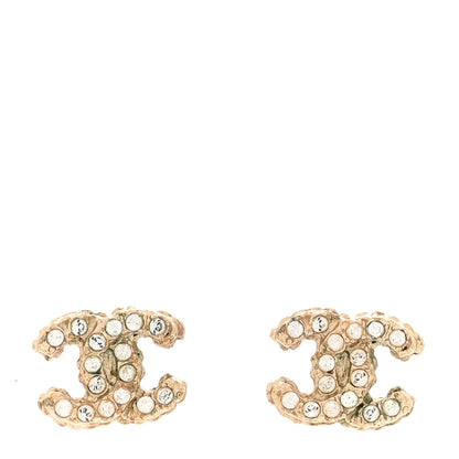 Chanel Crystal Mini CC Earrings Gold 1 of 5