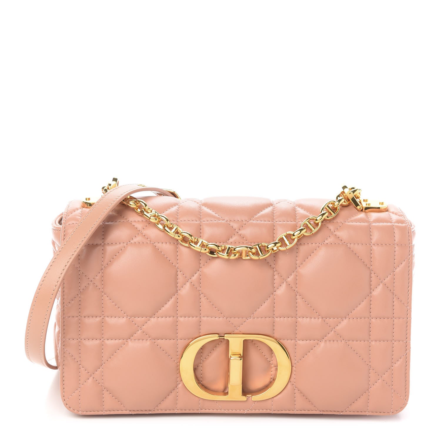 Christian Dior Calfskin Macrocannage Medium Caro Bag Rose De Vents 1 of 9