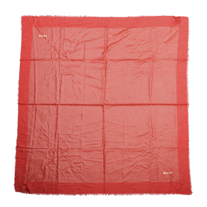 Gucci X SEGA Modal Cashmere GUCCY Stars Print Shawl Flame Red Gold 1 of 4