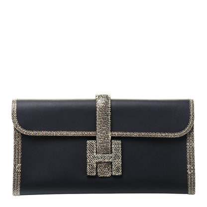 Hermes Swift Lizard Jige Elan Touch 29 Clutch Bleu Nuit Ombre 1 of 6
