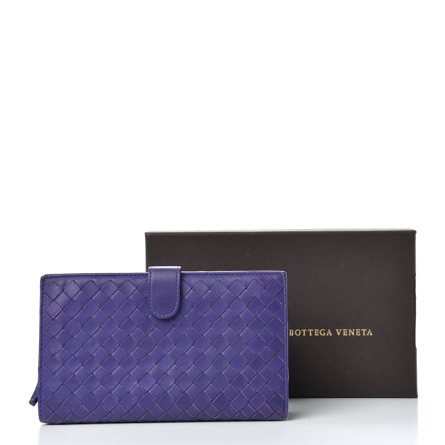 Nappa Intrecciato Continental Snap Wallet Anemone