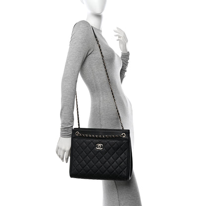 Chanel Caviar Quilted In Out Flap Shopping Tote Black 2 of 12