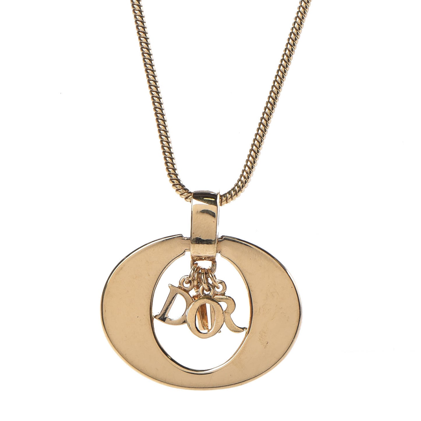 Metal Logo Necklace Gold