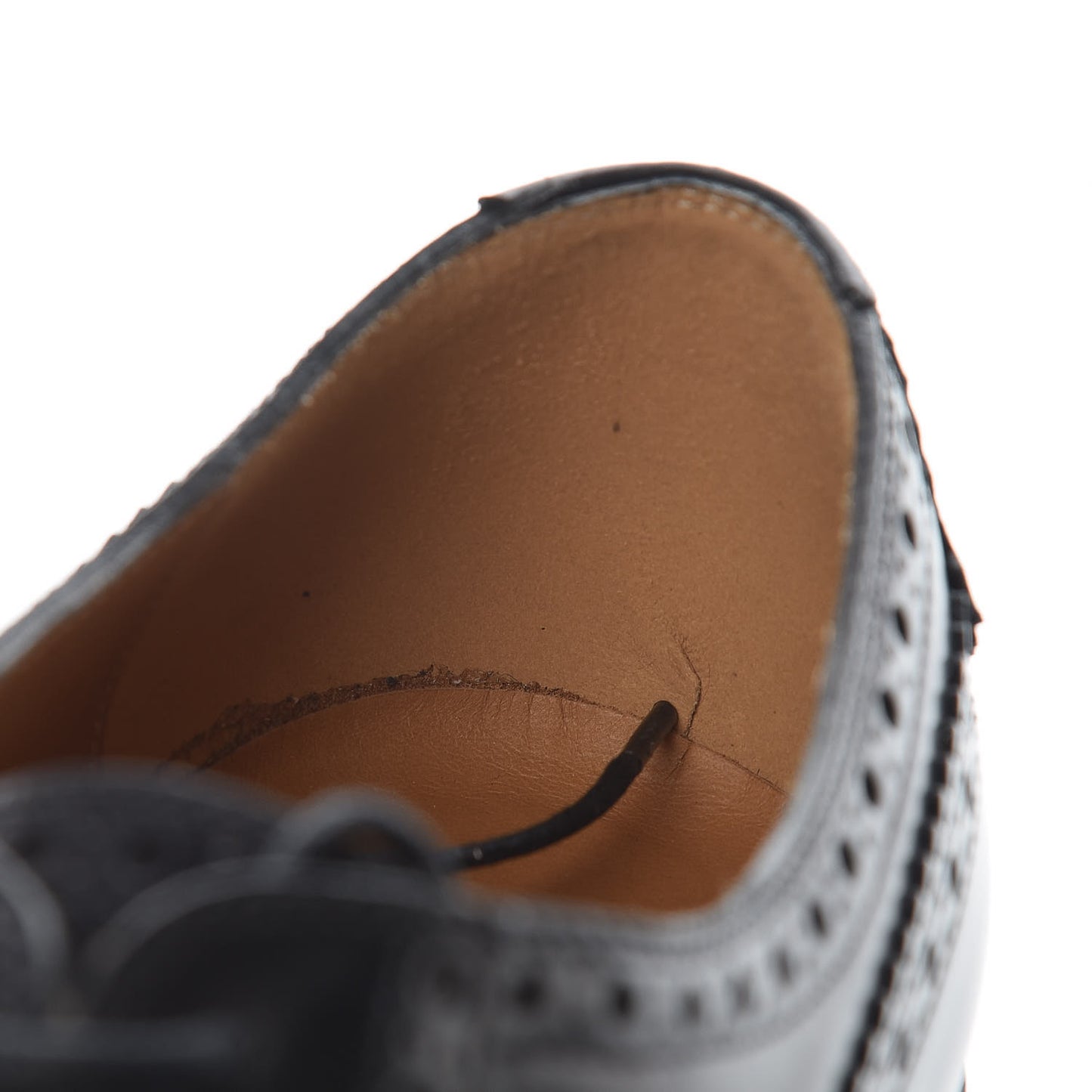 Calfskin Web Bee Embroidered Mens Wingtip Derby Loafers 10 Black