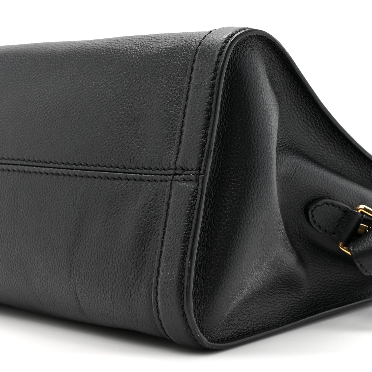 Alexander McQueen Pebbled Calfskin Small Skull Padlock Zip Around Tote Black 9 of 13