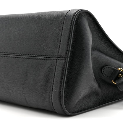 Alexander McQueen Pebbled Calfskin Small Skull Padlock Zip Around Tote Black 9 of 13