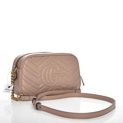 Gucci Calfskin Matelasse Small GG Marmont Chain Shoulder Bag Porcelain Rose 3 of 8