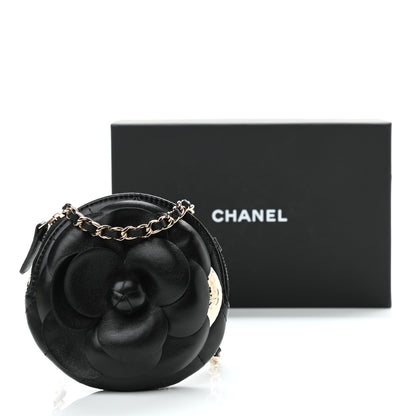 Chanel Lambskin Mini Camellia Bouquet Clutch With Chain Black 11 of 11